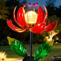 Solar Lights Outdoor Wind Spinners, Metal Lotus Flower Garden Decor with Waterproof LED Crackle Glass Globe for Patio Lawn Yard Outdoor Decor by SUCUY