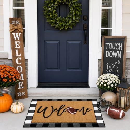 Tinideya 2 Pcs Welcome Football Layered Doormat Set - Image 3