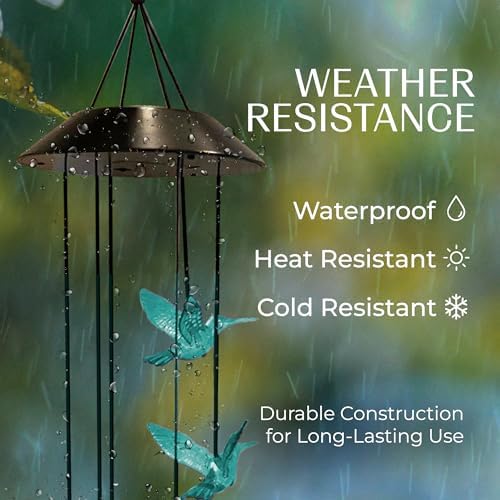 Upblend Outdoors Hummingbird Solar Hanging Decoration for Outside – Color Changing LED Decoration for Outside, Solar Decor Outdoor Waterproof – Hummingbird, Light Blue - Image 4
