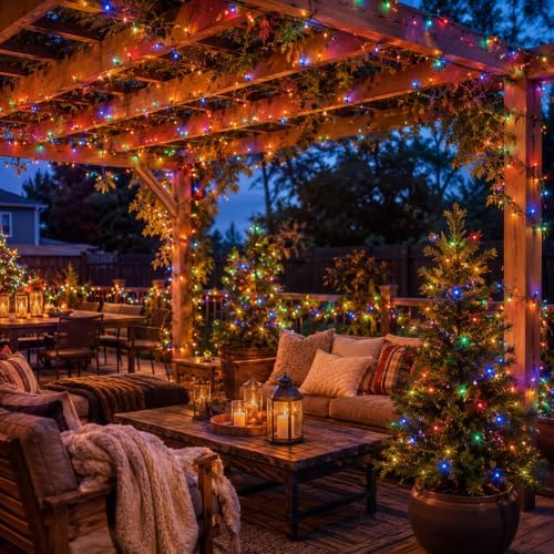 Hopolon Christmas Lights Multicolor,2PACK Total 100Count 26FT,Green Wire - Image 5