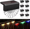 Solar Deck Lights Outdoor - 8 Pack Solar Step Light CIYOYO Waterproof Fence Lights for Patio Stairs Post Pathway Porch Driveway Yard Garden Decor, Warm White/LED Color Glow Lighting by ServeYouTheBest