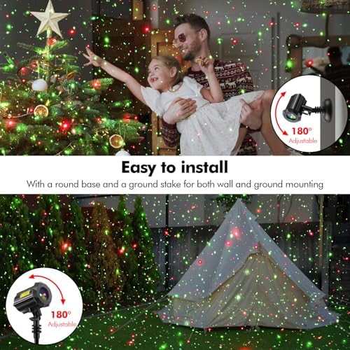Garden Lights Outdoor Laser Christmas Light Moving Star Projector for Garden, Home (Green Red) - Image 6