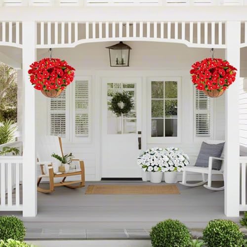 Artificial Impatiens Flowers in Pot for Outdoor 14 Inch - Image 5