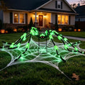 1 Pack 8 Modes 6.7 FT(Wide) Halloween Giant Spider,Light up Spider with 36 Green Lights,Light up Halloween Decorations Outside,for Yard Haunted House Window Party Porch Indoor Outside Decor by BEABOO
