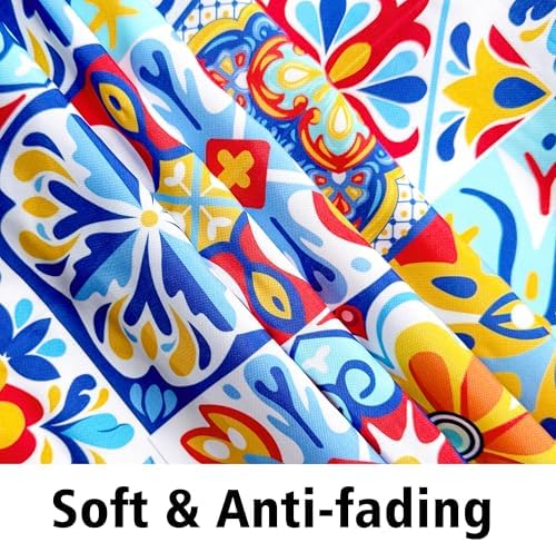 Outdoor Tablecloth with Umbrella Hole and Zipper, Round Patio Table Covers for Spring/Summer, Machine Washable Outdoor Picnic Table Cloth (Talavera, 60" Round) - Image 4