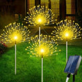 Solar Firework Garden Lights Outdoor, 4 Pack 240 LED Warm White Solar Firefly Lights with 8 Modes, Waterproof Solar Garden Decorative Lights for Yard Patio Pathway Lawn Flowerbed Backyard Decor by Unknown