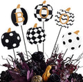 6 Pcs Halloween Outdoor Decoration Checkered Pumpkin Garden Stake by Anglechic