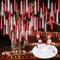 2 Pack Christmas Lights Outdoor 16 Tubes Meteor Shower Lights Red and White by Halloween