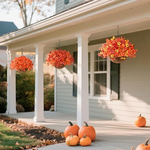 Artificial Pansy Faux Fall Flowers Plants for Outdoors Porch Decoration - Image 6