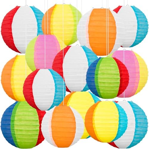 ‎Renbuzhu 45Pcs Pool Summer Party Decorations Beach Ball Paper Lanterns by Renbuzhu