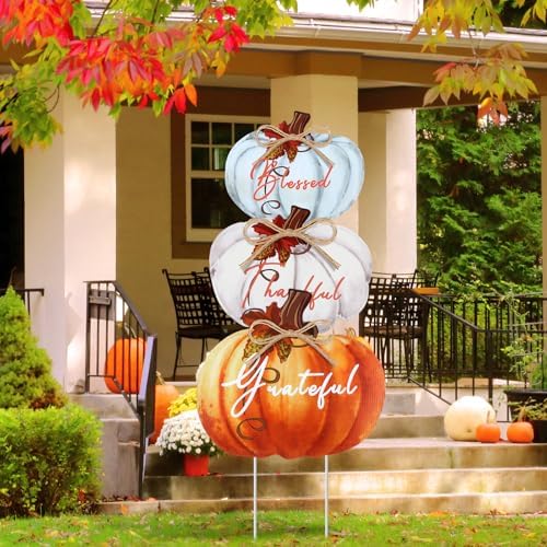 Geetery 3 Pcs 31 Inch Fall Outdoor Decorations Yard Sign, Rustic Color by Geetery