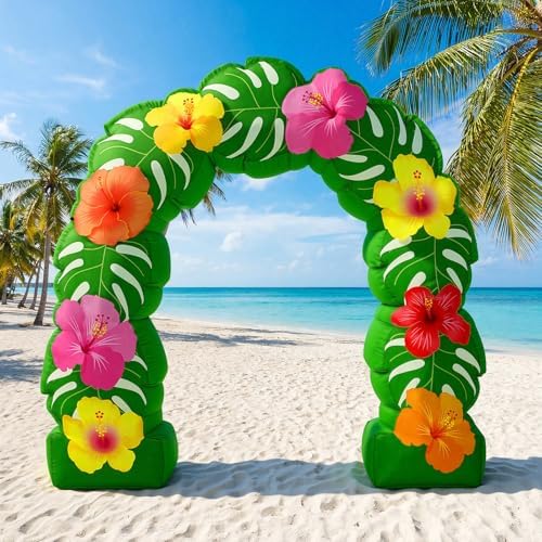 Soulchen 8.2 ft Tropical Hawaiian Inflatable Arch Summer Luau Party Decor - Image 5