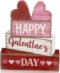 Yuntau 5 Pcs Happy Galentines Day Decorations Wood Block Tiered Tray Decor by Yuntau