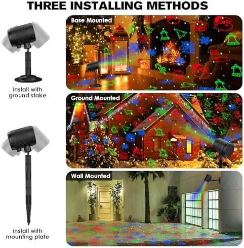 Christmas Laser Lights Outdoor, 3 Color RGB Laser Christmas Projector Lights Outdoor, Waterproof Holiday Laser Light Projector Outdoor Indoor for Home Yard Garden Decoration - Image 5