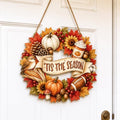 Small Fall Wreath, Tis the Season Sign, Autumn Door Decor by Unknown