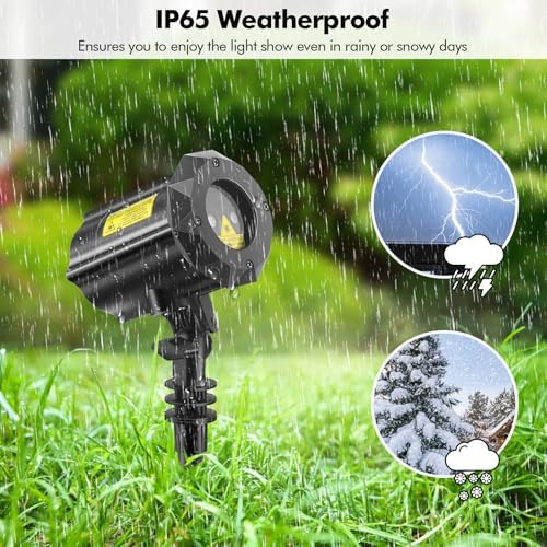 Garden Lights Outdoor Laser Christmas Light Moving Star Projector for Garden, Home (Green Red) - Image 5