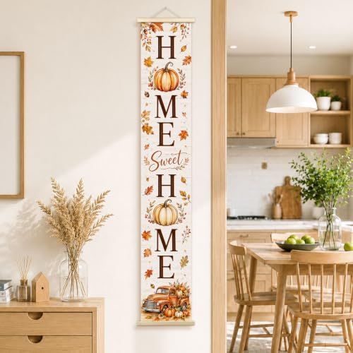 Fall Autumn Pumpkin Porch Door Banner Wall Decorations 8x47 - Image 5