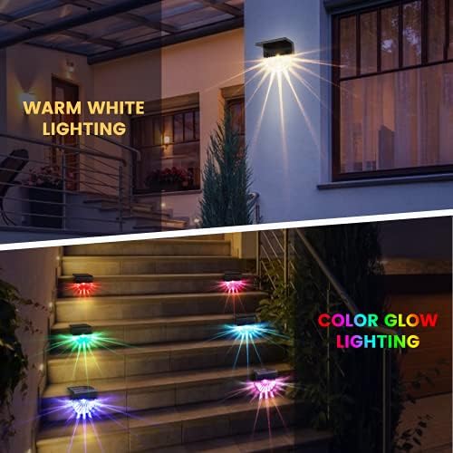 Solar Deck Lights Outdoor - 6 Pack Solar Fence Lights Waterproof Solar Stair Lights Outdoor Solar Lights Decor for Backyard Fence Steps Stairs Railing Garden Patio Pathway Outside - Image 2