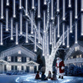 PEMOTech Christmas Lights Outdoor,16 Tubes 576 LED 16 Inch,Meteor Shower Lights Outdoor,Waterproof Icicle Lights,Luces Navideñas para Exteriores,White,50 ft for Christmas Tree,Party,Garden Decor by PEMOTech