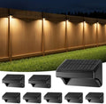 Bridika Solar Fence Lights, Outdoor Waterproof Warm White & Color Glowt, LED, for Backyard, Patio, Deck Railing, Stair Handrail, Pool and Wall (8 Packs) by Bridika