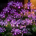 Solar Garden Lights Outdoor, 4 Pack 2-Layer Purple Solar Firework Lights by VOOKRY