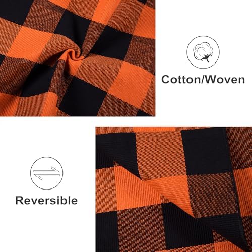 Halloween Outdoor Rug 3x5ft Orange and Black Fall Front Porch Rug - Image 3