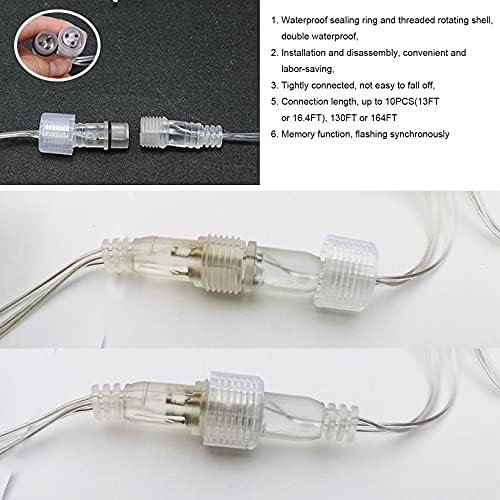 LED Icicle Lights, 8 Modes 19.7FT 150 LEDs Christmas Short Curtain Fairy Hanging Ceiling Extendable Lights for Wedding Balcony Doorway Outdoor Indoor Decoration Warm White, 6M05 - Image 5