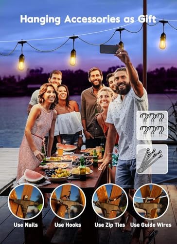 Outdoor String Lights, 52FT 15 Bulbs Shatterproof Patio Lights with Remote - Image 5