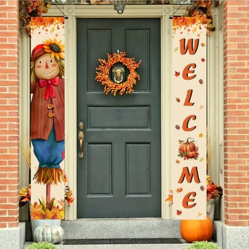 Fall Decor Banner,Scarecrow Thanksgiving Decorations Autumn Banner - Image 6