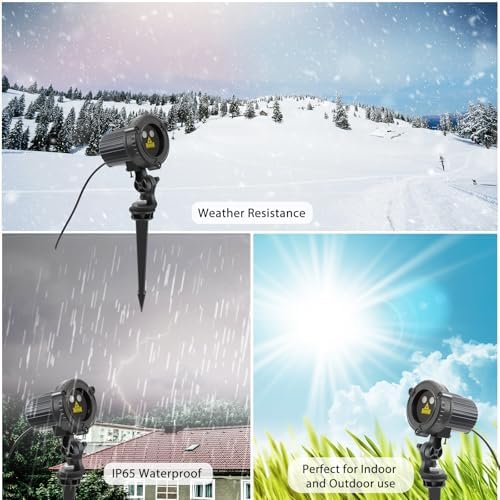 SUNFUCAN Laser Christmas Projector Lights Outdoor, Outdoor Garden Laser Light, Landscape Lights with Red and Green Stars, IP65 Waterproof,Cold Resistant. Suitable for Holiday, Party, Garden Decorati - Image 3