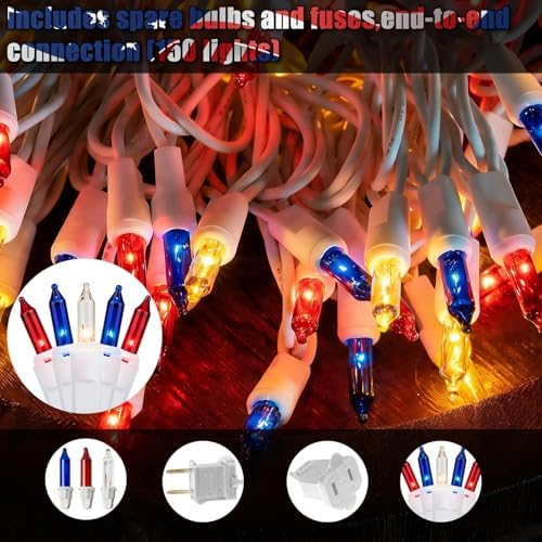 8.5 ft 150 Icicle Lights String Lights 4th of July Decorations Plug in - Image 4