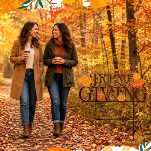 Amyhill Fall Thanksgiving Outdoor Decor Metal Garden Stake Friends Giving Maple Leaves Pumpkin Turkey Autumn Yard Sign Decorations for Home Lawn Porch Backyard Holiday Decorations - Image 4