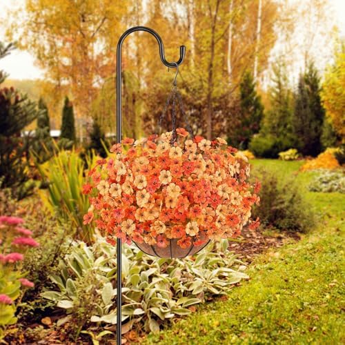 AGIRL 2 Set Fall Artificial Hanging Flowers with Baskets for Outdoors - Image 7