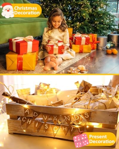 2 Pack 100 LED Fairy Lights Battery Operated with Remote, 33 FT Warm White - Image 7
