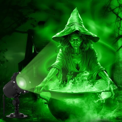 Treela Halloween Projector Outdoor Light Decoration, Witch and Cauldron by Treela