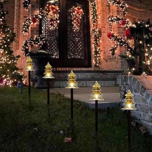 10‑Pack Solar Christmas Pathway Lights, Waterproof Outdoor LED Landscape Lights for Yard, Lawn, Patio & Walkway Holiday Decor - Image 3
