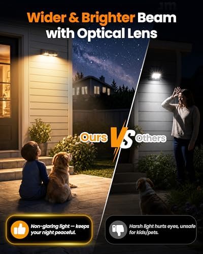 VOLISUN Motion Sensor Solar Fence Lights Outdoor 12 Pack, IP65 Waterproof, 3 Modes (High/Low/Steady-On) Dusk to Dawn Backyard Lights, 3000K Warm White Motion Sensor Outdoor Lights for Garden Yard Deck - Image 7