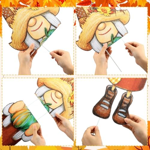 Soaoo 2 Pack Gnome Yard Signs with LED Lights, Fall Lawn Decor - Image 7