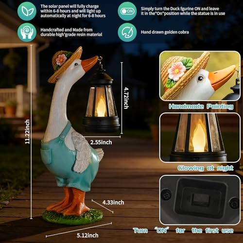 Solar Garden Outdoor Statues Goose, Goose Outdoor Lawn and Garden Statue, Lawn Decor Statue for Patio, Balcony, Yard Ornament - Gifts for Mom Grandma Women - Image 2