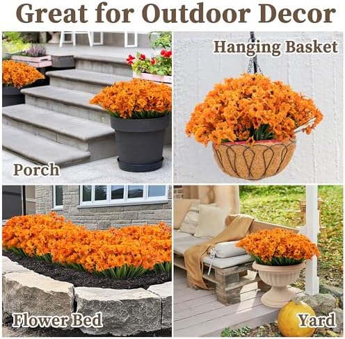ColoPlay Artificial Mums for Outdoors, 72 Bundles Fake Flowers Fall Decor - Image 6