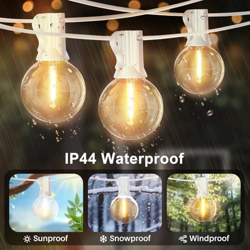 LAMPHOME 26 Feet LED Outdoor String Lights with 12+1 Shatterproof G40 Edison Bulbs, Connectable and Weatherproof Strand, Commercial Grade Patio Lights for Backyard Decorative, Warm White - Image 2