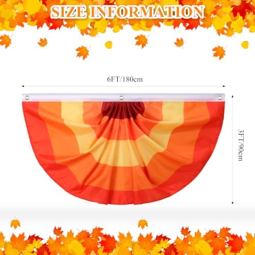 Newwiee 4 Pcs Thanksgiving Fall Bunting for Outside, Red, 3 x 6 ft - Image 2