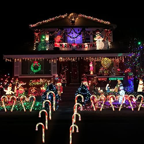 10" Candy Cane Pathway Lights, 10-Pack Christmas Stake Lights for Outdoor - Image 4