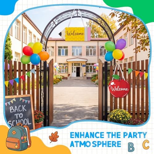 Jetec 2 Pcs Welcome Back to School Wood Hanging Sign for Prek Elementary - Image 6