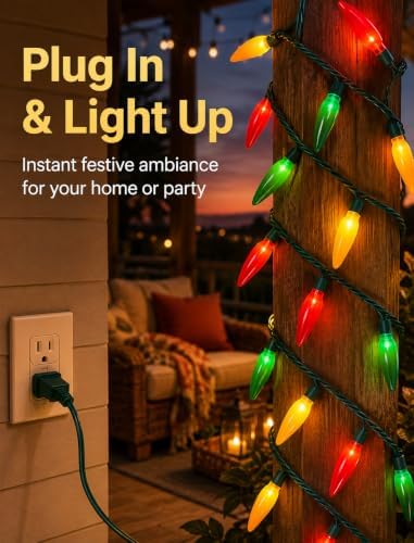 Multicolor Chili Pepper Lights, 13.6Ft Christmas Decorative String Lights with 35 Red Green Yellow Chili Light, Connectable Chili Pepper Lights for Outdoor Indoor Xmas Party Kitchen Garden - Image 5