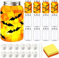 Qinyoung 12 Pcs Halloween Craft Bat Mason Jars with LED Candle Light by Qinyoung