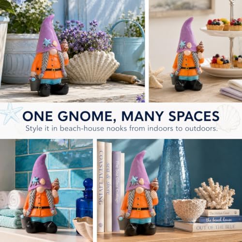 Gnome Garden Statues Summer Gnomes Decorations for Home Outdoor with Conch - Image 6