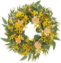 Wreaths for Front Door Decor Artificial Flower, 20" Wildflower Eucalyptus by Culudea