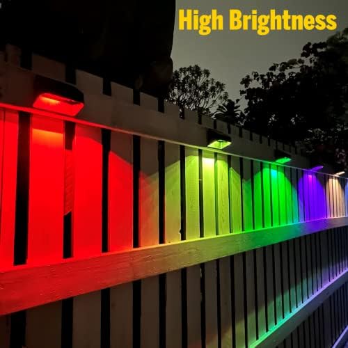 Solar Lights Outdoor, RGB 8 Colors, Dusk to Dawn Deck Light, Solar Deck Lights for Outside IP65 Waterproof, Backyard/Railing/Wall/Step/Patio/Fence(8 Pack,Black) - Image 2