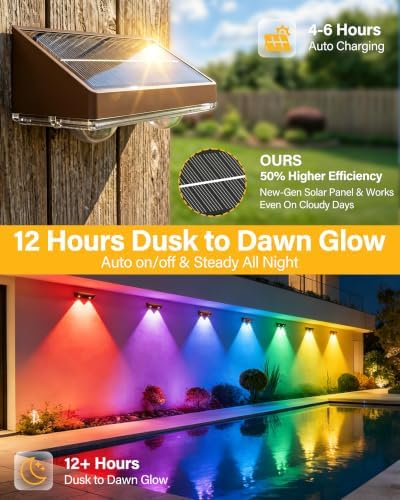 Solar Fence Lights Outdoor, 16 Pack Fence Lights Solar Powered - Image 3